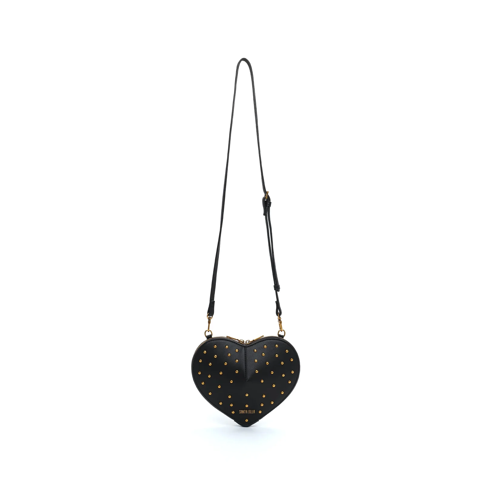 Bolsa Soft Transversal Preto Coração Metal - vista 7 de 7