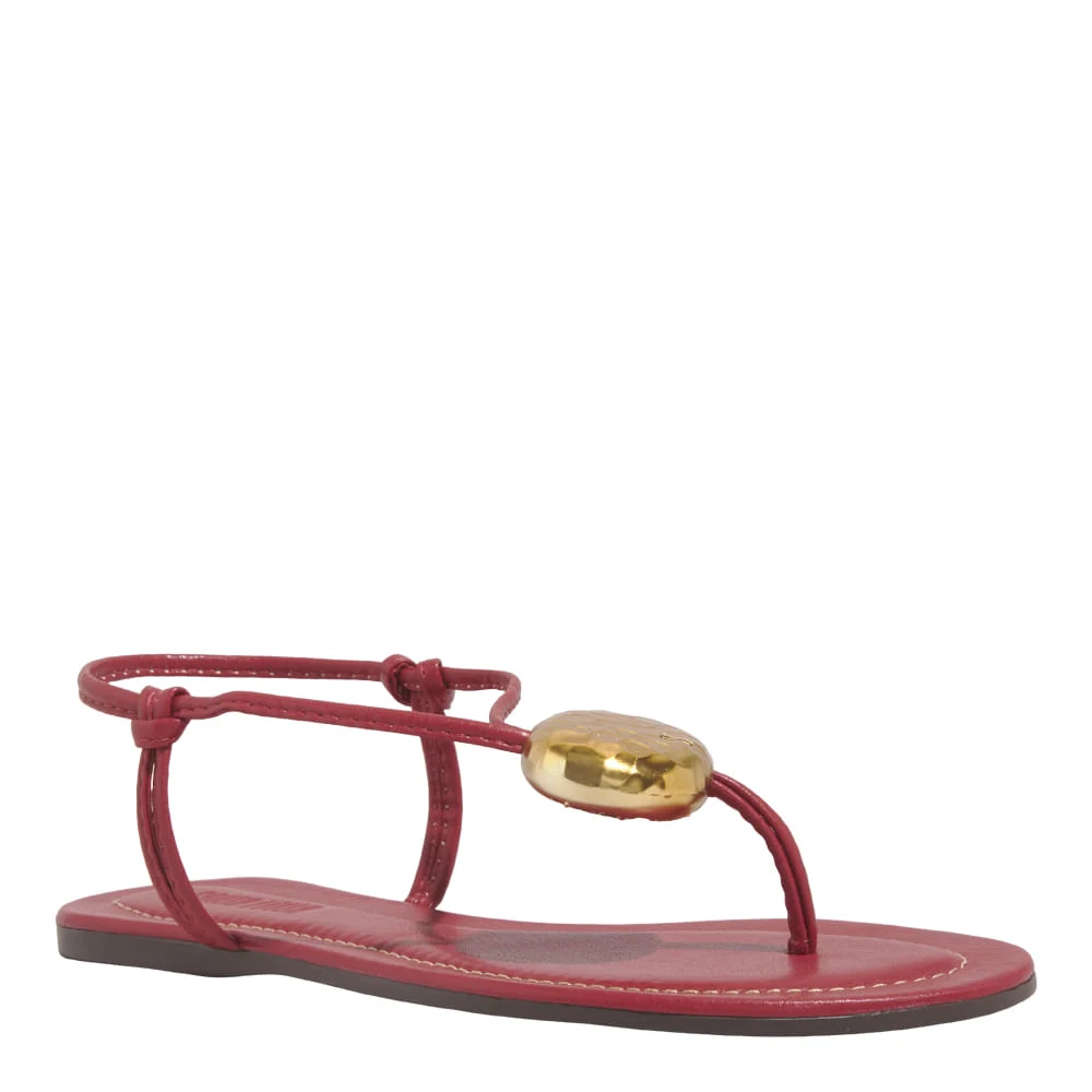 Rasteira Napa Soft Vermelho Malbec - vista 2 de 5