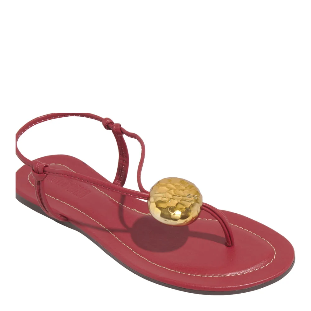 Rasteira Napa Soft Vermelho Malbec - vista 5 de 5