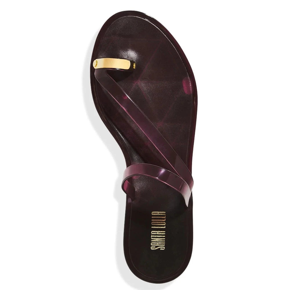 Rasteira Borracha Roxo Bordo Fume - vista 4 de 6