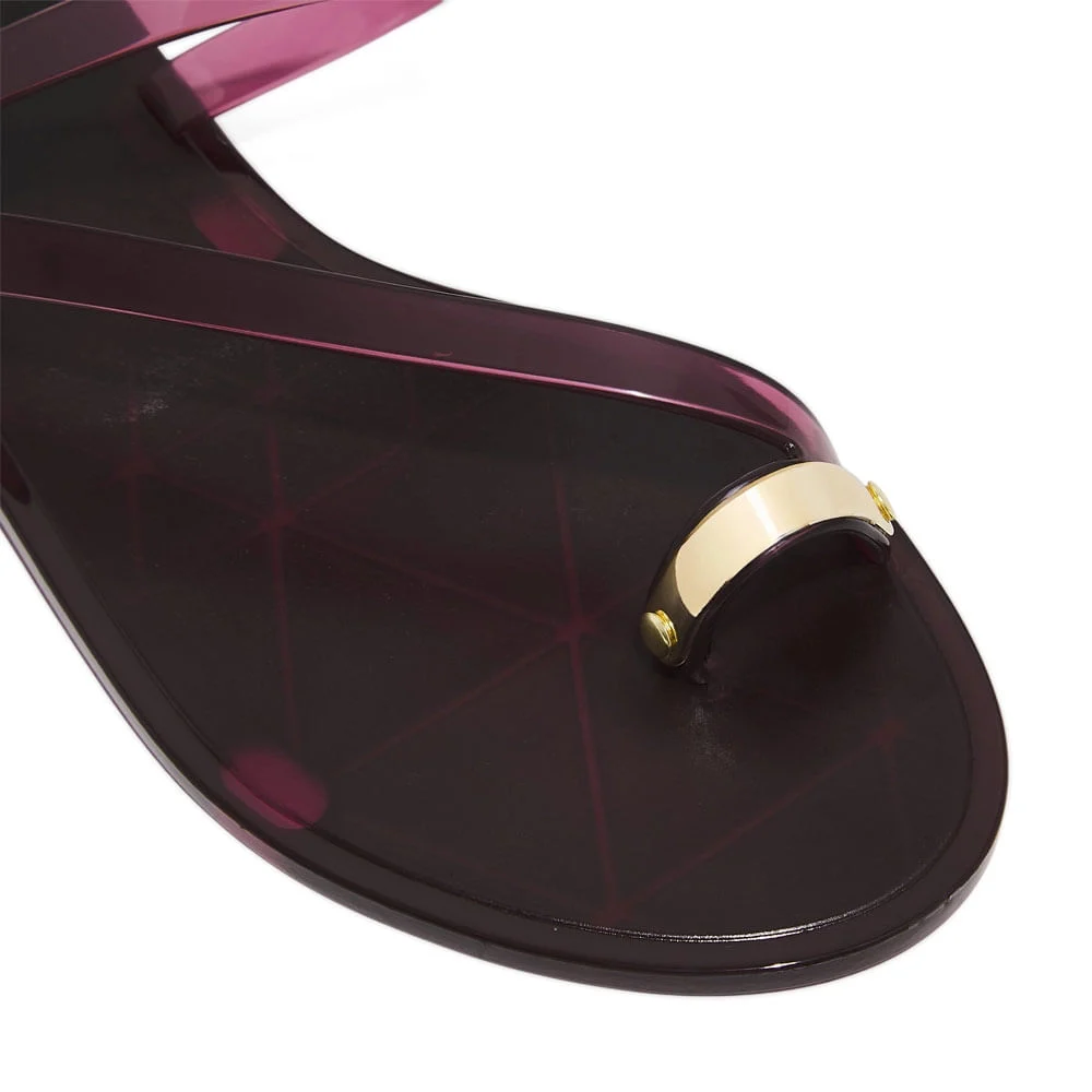 Rasteira Borracha Roxo Bordo Fume - vista 5 de 6