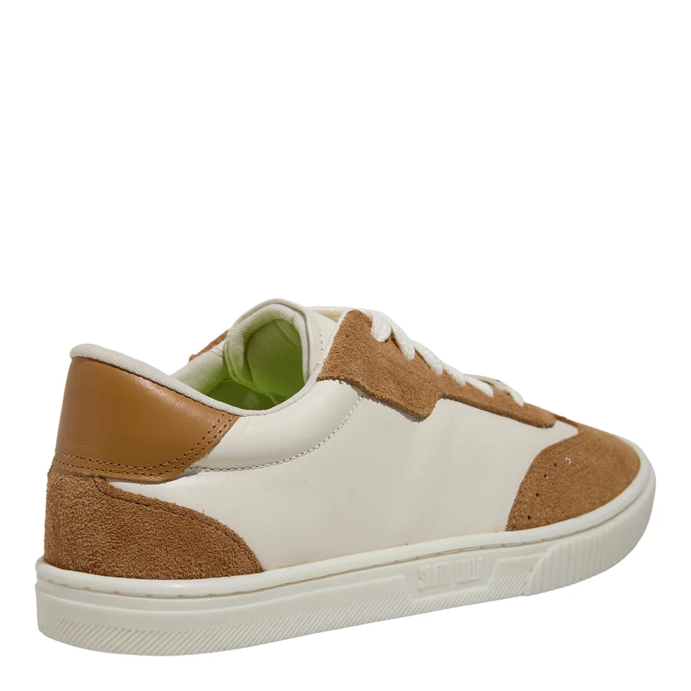 Tênis Couro Sneaker New Marfim e Bege - vista 3 de 5