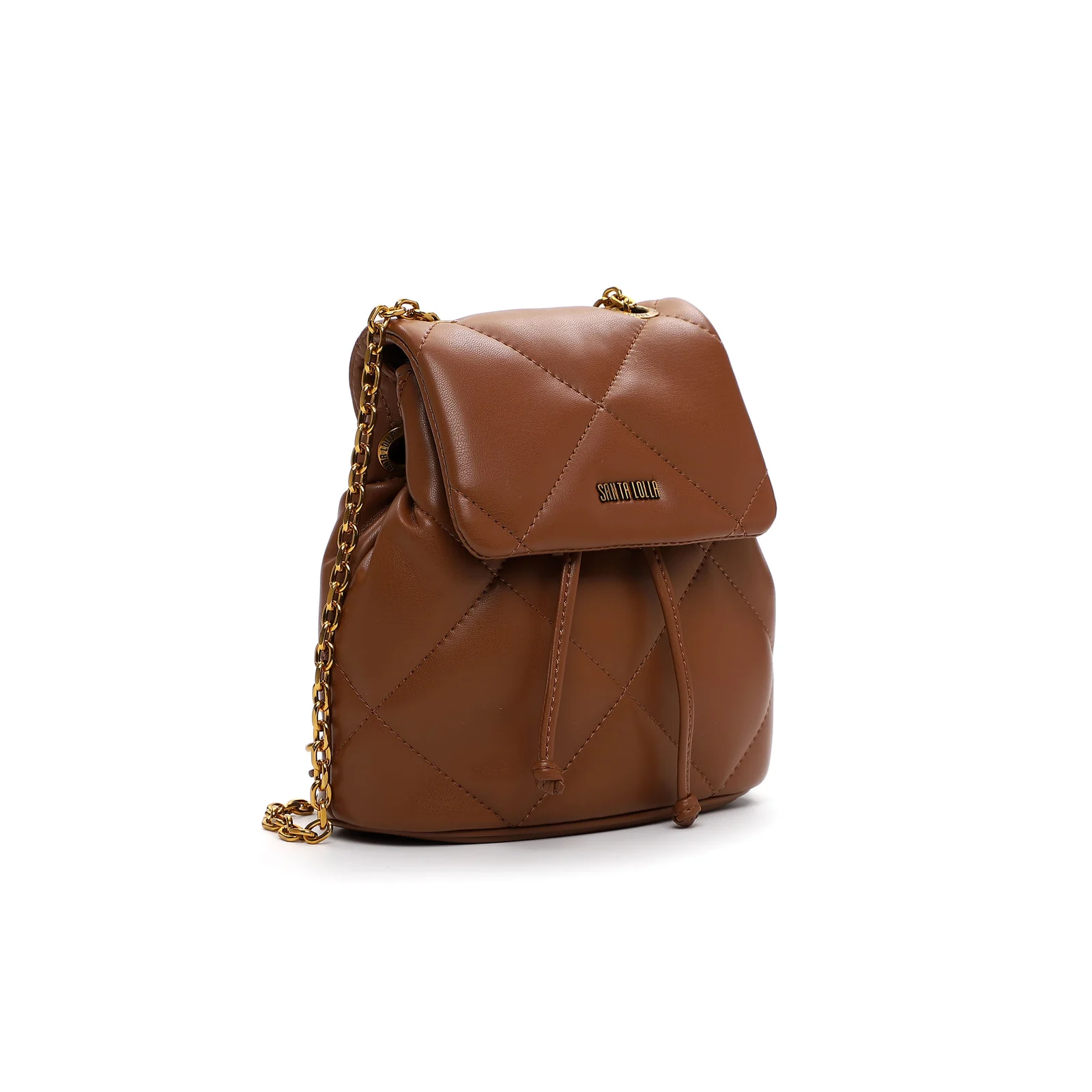 Mochila Mini Soft Acolchoada Marrom - vista 2 de 5