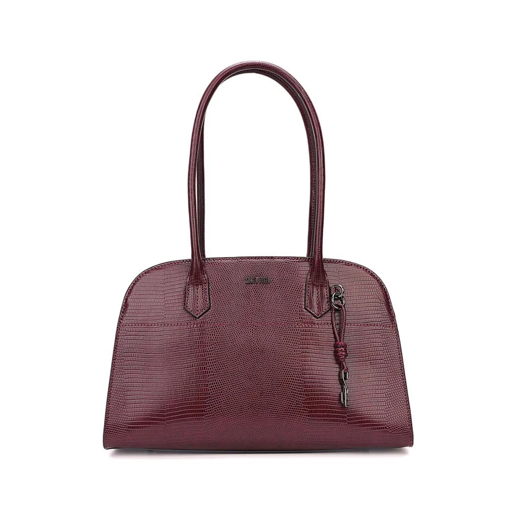 Bolsa Lizard Estruturada Roxo Berry Alça Longa - vista 1 de 8