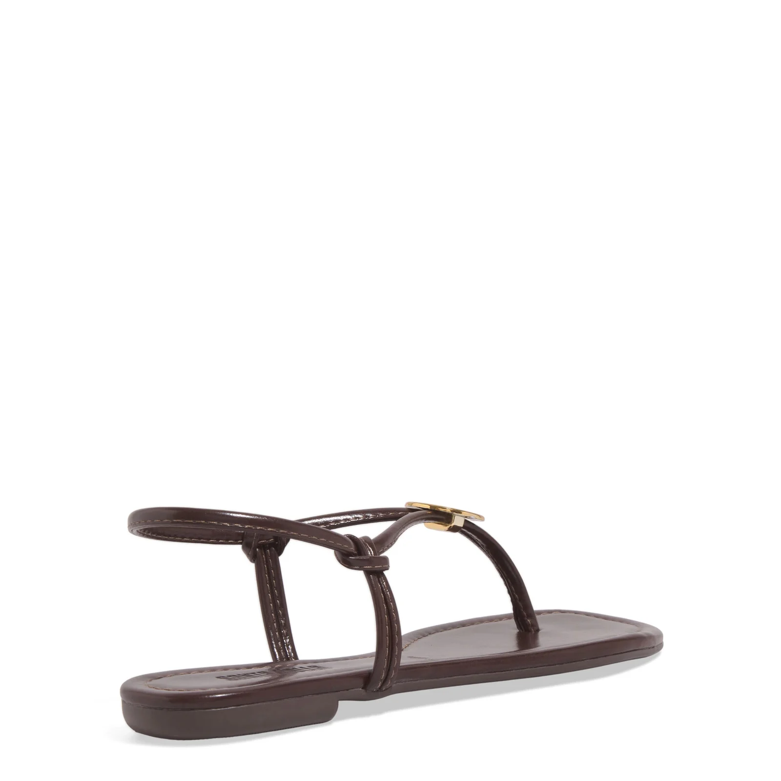 Rasteira Napa Pu Marrom Brownie Tiras Metal - vista 5 de 6