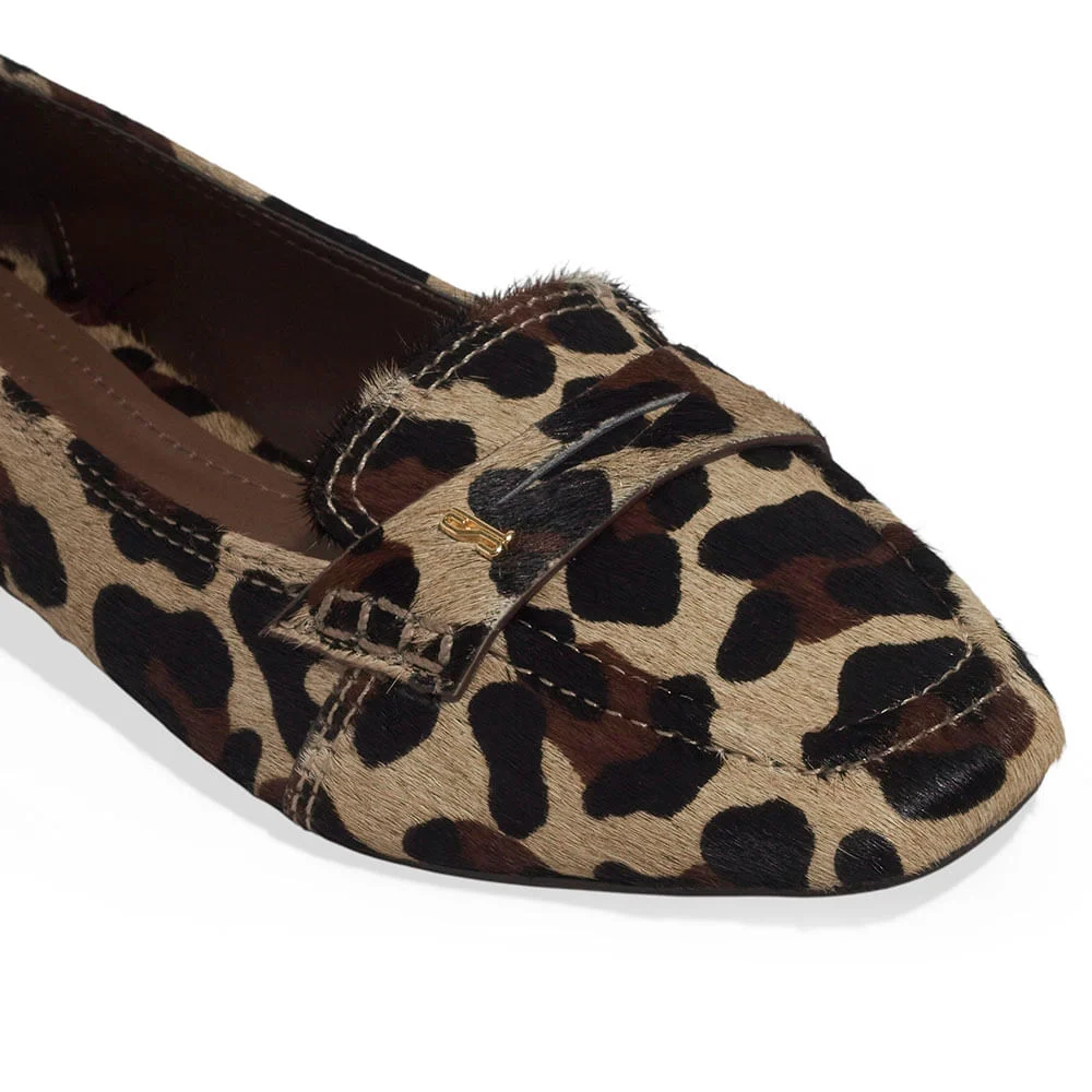 Mocassim Couro Estampa Pelo Onça Animal Print - vista 3 de 5