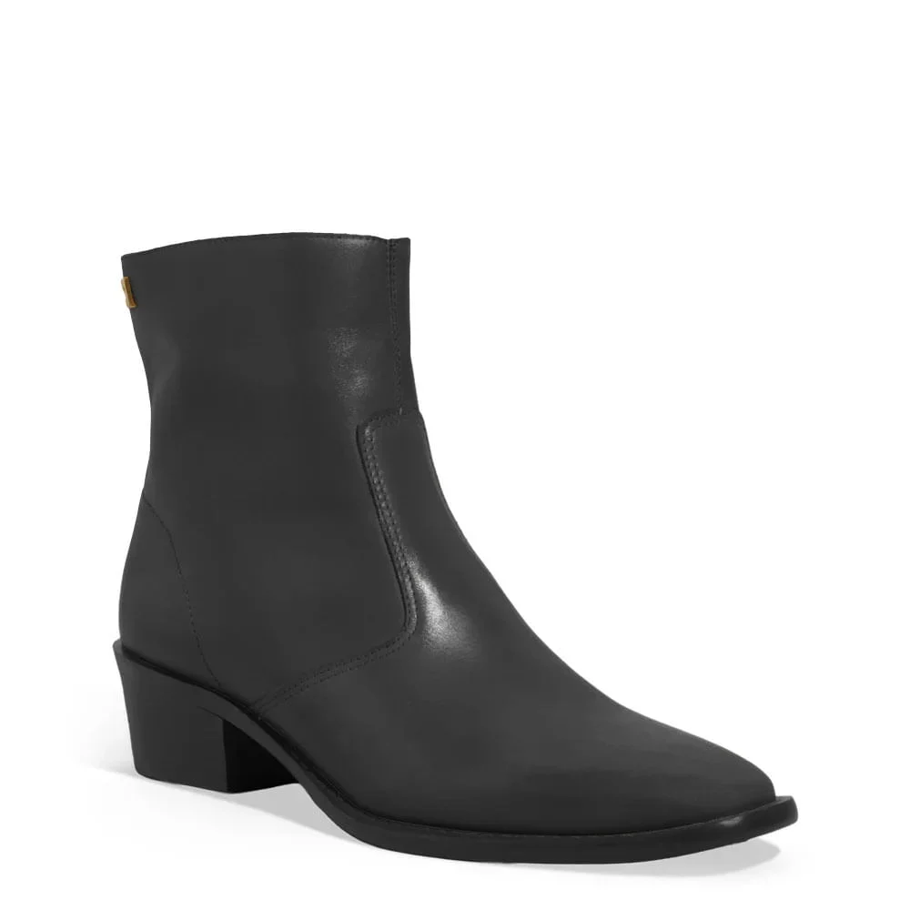 Bota Couro Nobre Cano Baixo Preto - vista 2 de 3
