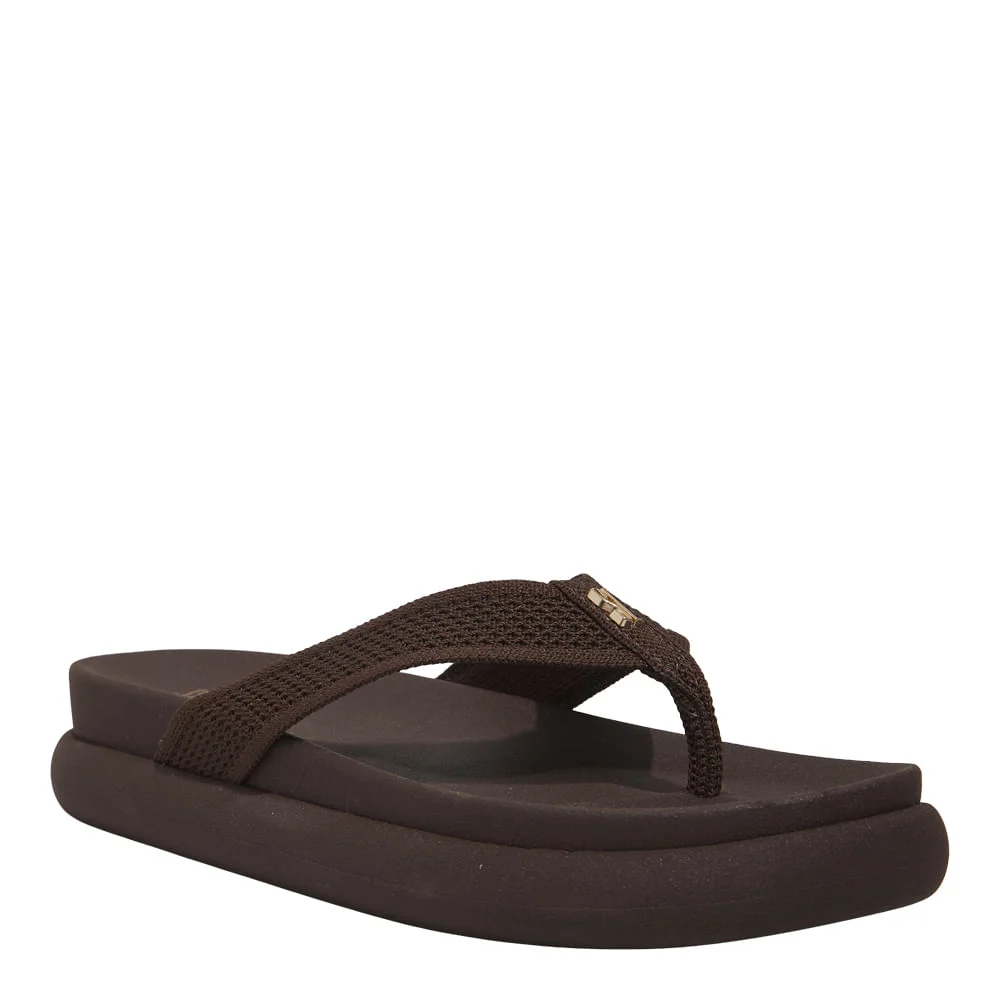 Chinelo Flip Flop Plataforma Borracha Marrom Cocoa - vista 2 de 5