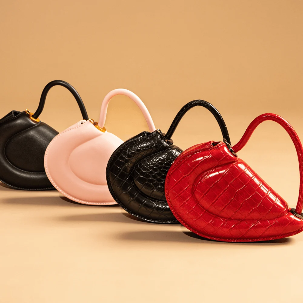 Bolsa Mini Com Caixa Soft Meio Coração Rosa Blossom Alça Transversal - vista 9 de 9