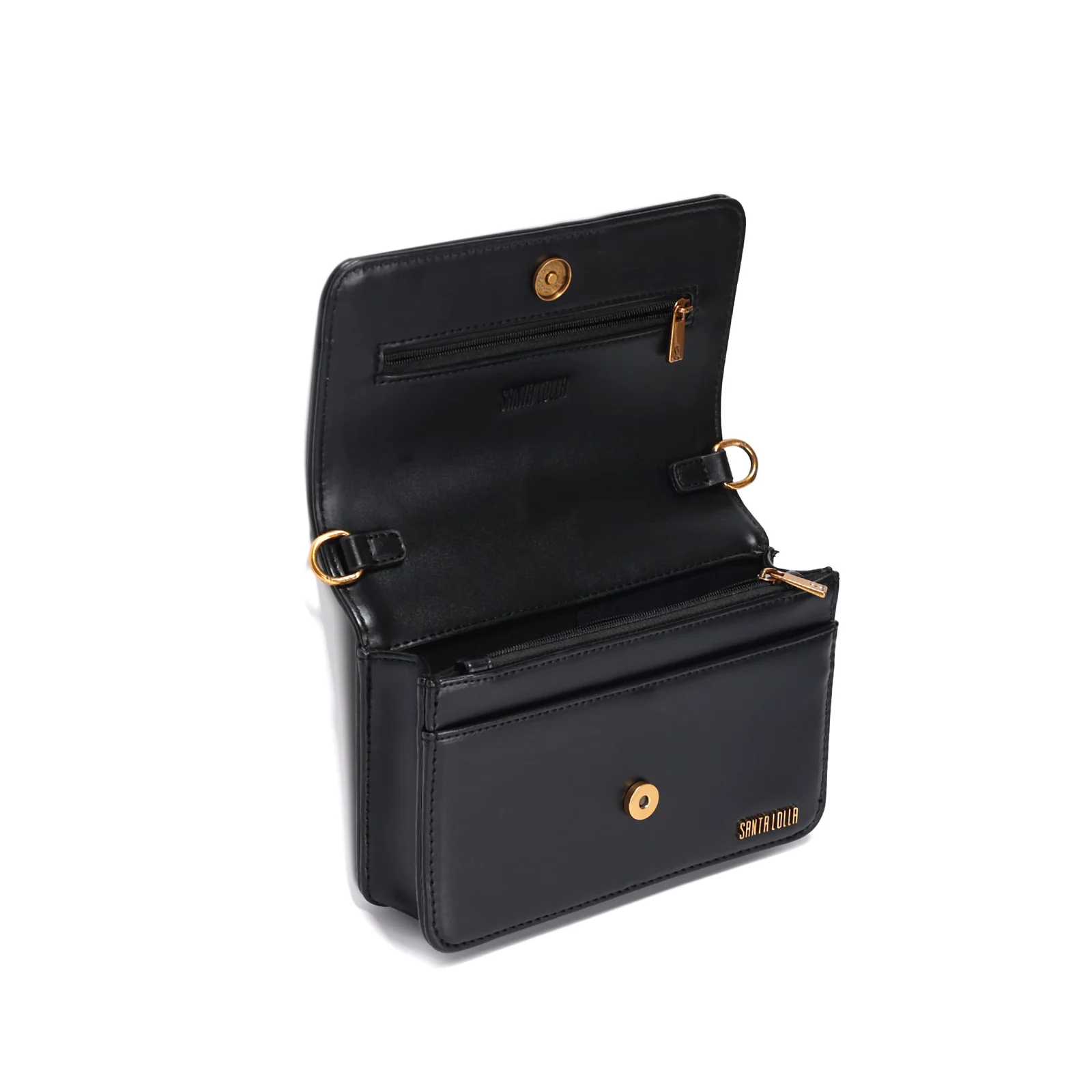 Bolsa Pequena Soft Liso Preto Transversal - vista 3 de 3