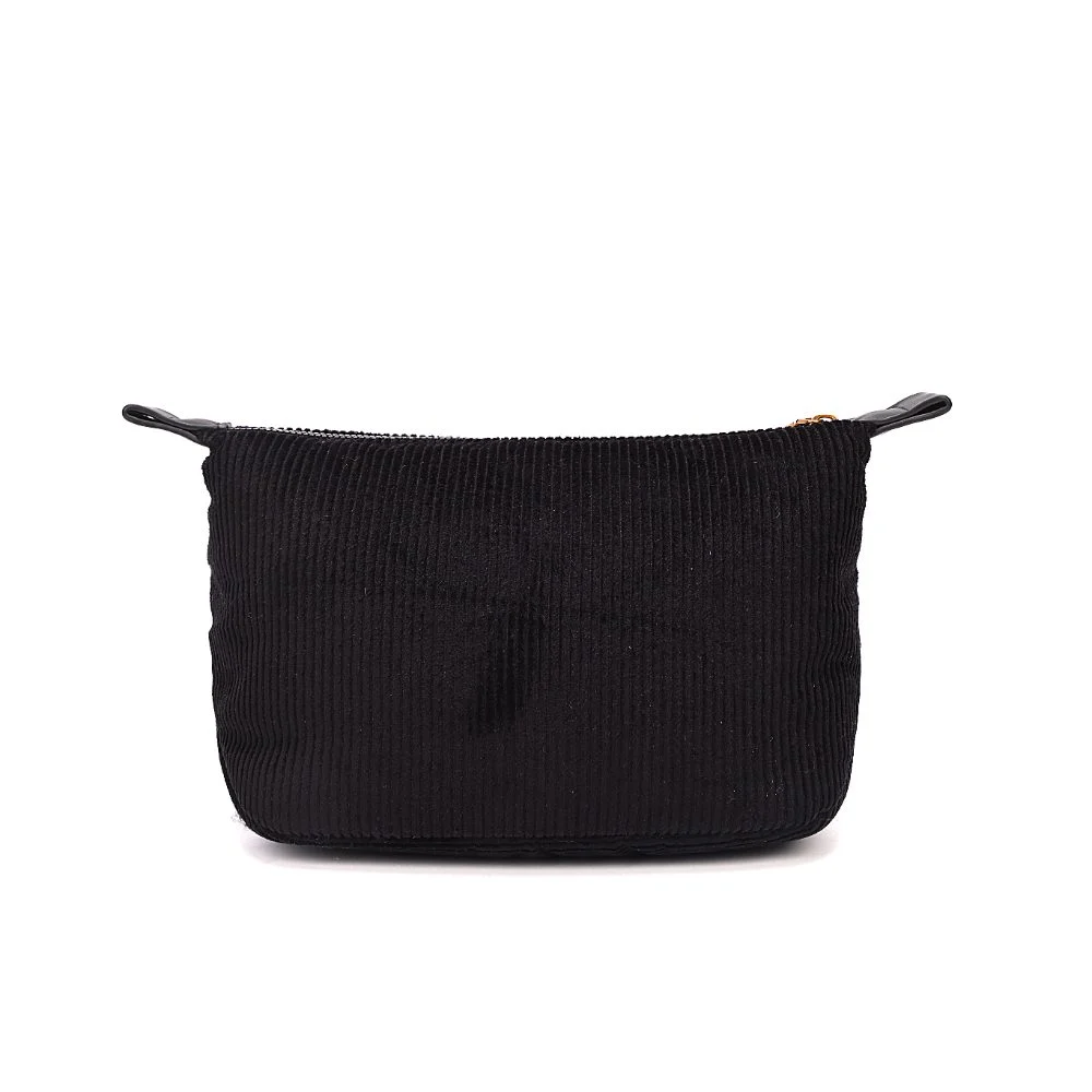 Necessaire Pequena Veludo Cotelê Preto - vista 5 de 7