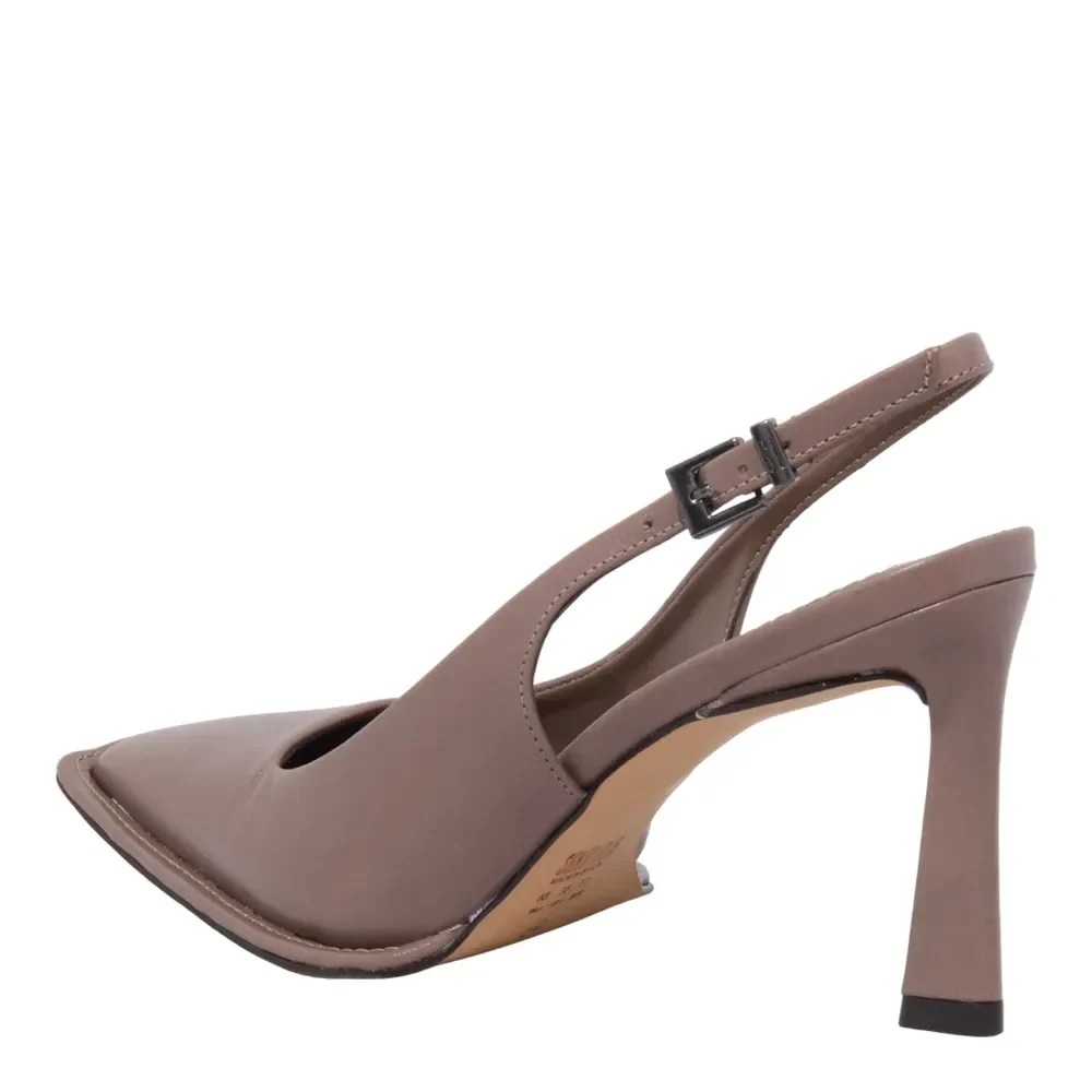 Scarpin Slingback Couro Cinza Bico Fino - vista 3 de 3