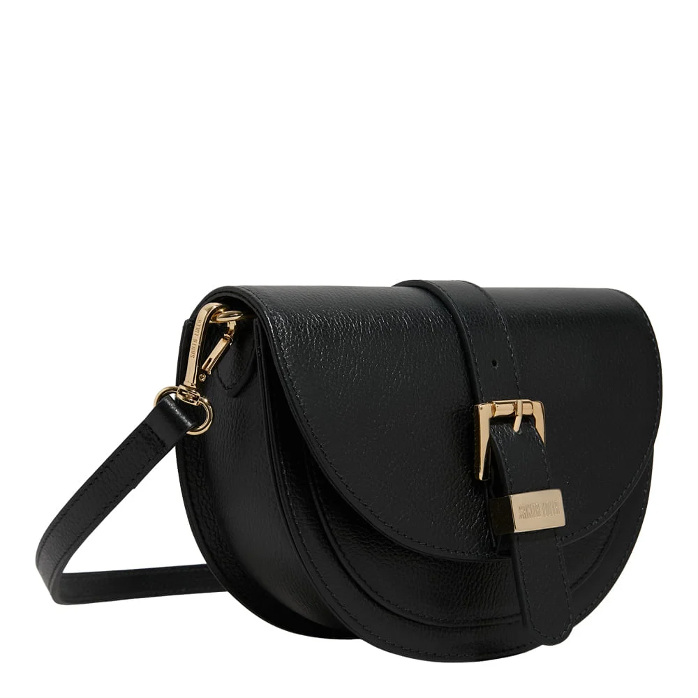 Bolsa Couro Floater Transversal Preta Fivela - vista 2 de 3