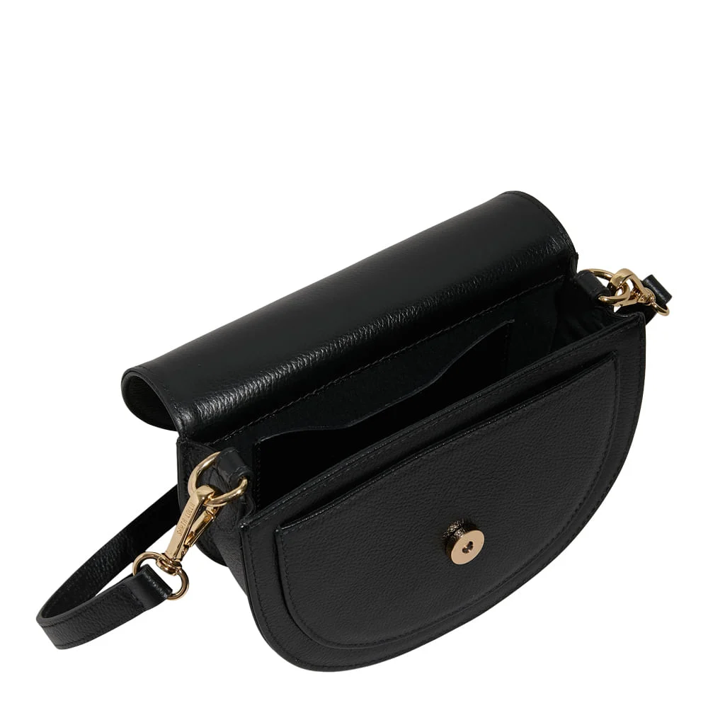 Bolsa Couro Floater Transversal Preta Fivela - vista 3 de 3