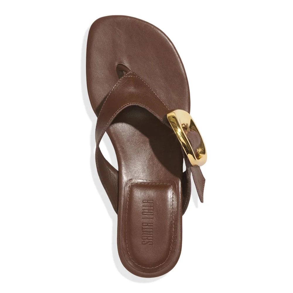 Rasteira Couro Nobre Soft Marrom Dark Cocoa - vista 4 de 6