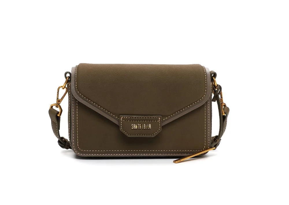 Bolsa Envelope Pequena Nobuck Cinza Steel Transversal - vista 2 de 6