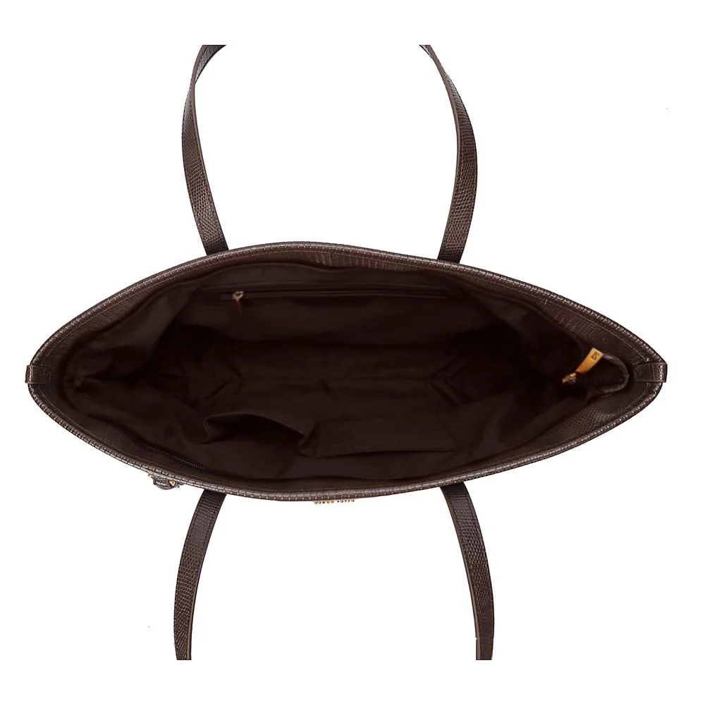 Bolsa Shopper Material Lizard Marrom Dark Alça de Ombro - vista 7 de 7