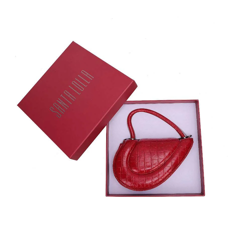 Bolsa Mini Com Caixa Croco Meio Coração Vermelho Blood Alça Transversal - vista 2 de 12
