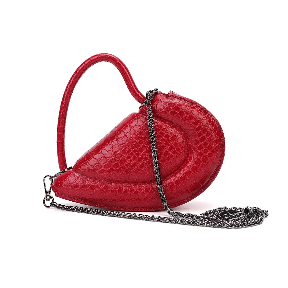 Bolsa Mini Com Caixa Croco Meio Coração Vermelho Blood Alça Transversal - vista 8 de 12