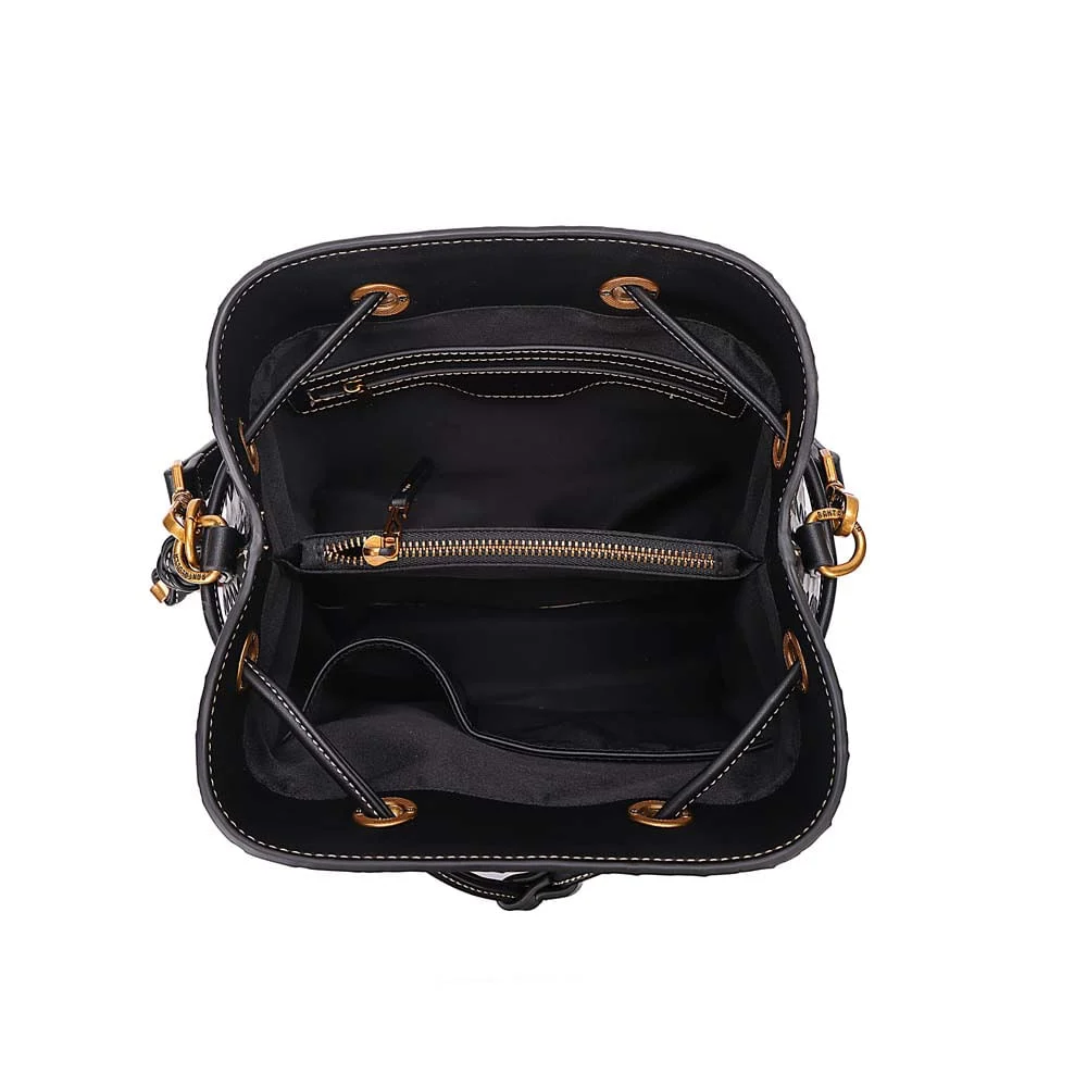 Bolsa Bucket Média Tressê Texturizado Preto - vista 8 de 8