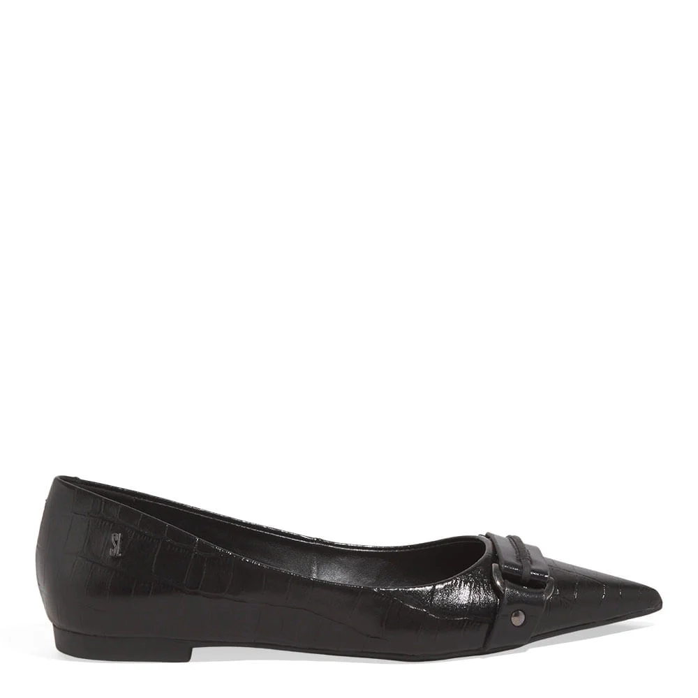 Sapatilha Croco Italiano Bico Fino Preto - vista 1 de 6