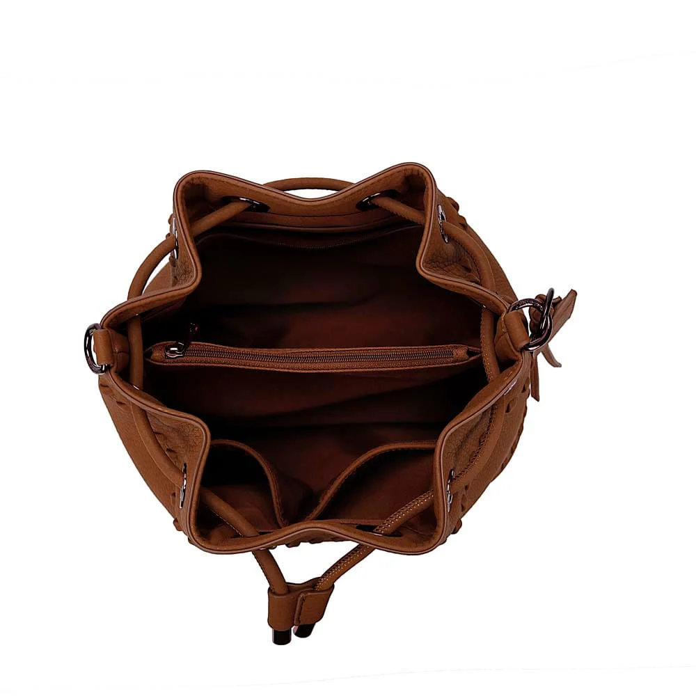 Bolsa Bucket Material Nobuck Marrom Safari Alça Transversal - vista 7 de 7