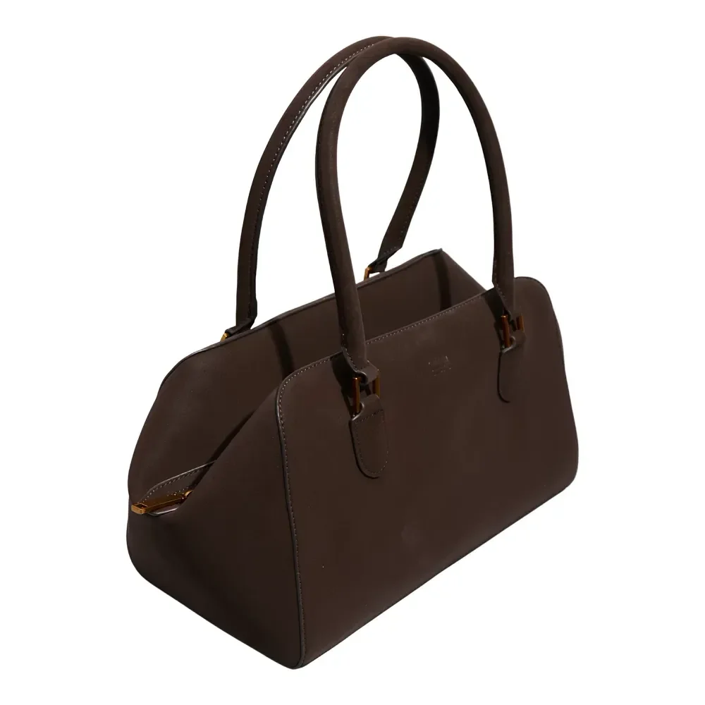 Bolsa Grande Nobuck Marrom Dark Alça De Ombro - vista 2 de 3