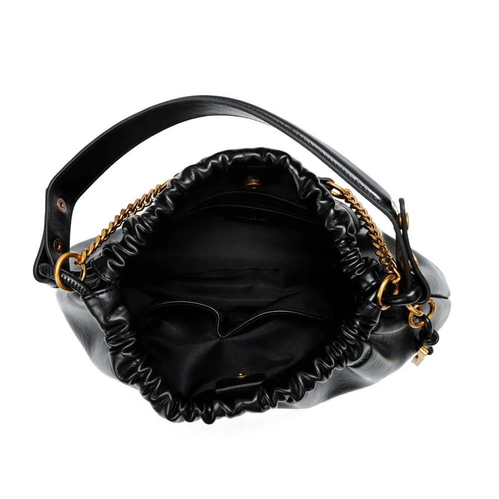 Bolsa Bucket Material Rustico Preta Alça De Ombro - vista 7 de 7