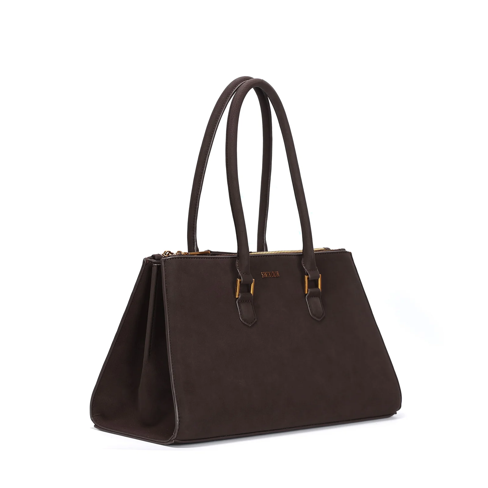 Bolsa Grande Nobuck Marrom Dark Alça De Ombro - vista 2 de 3