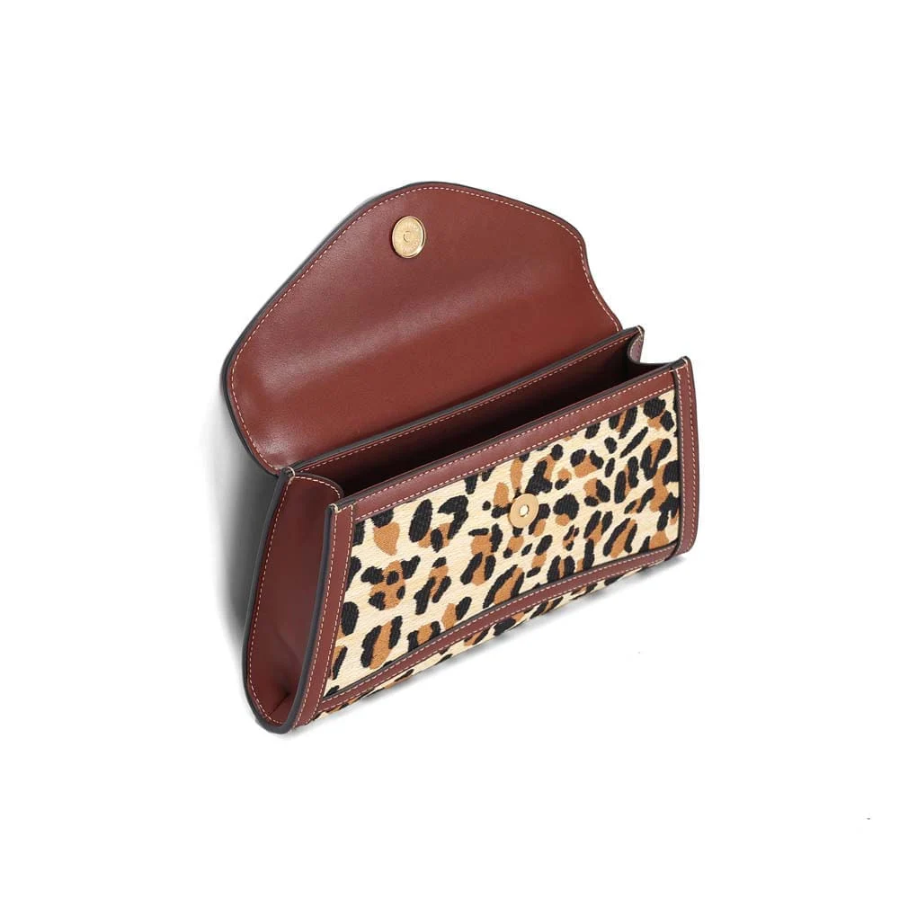 Bolsa Pequena Tramado Estampa Animal Print Onça Alça Transversal - vista 5 de 5