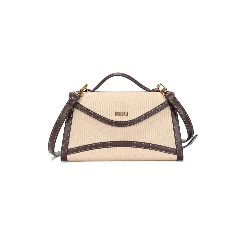 Bolsa Pequena Material Canvas Bege Alça Transversal - vista 1 de 3