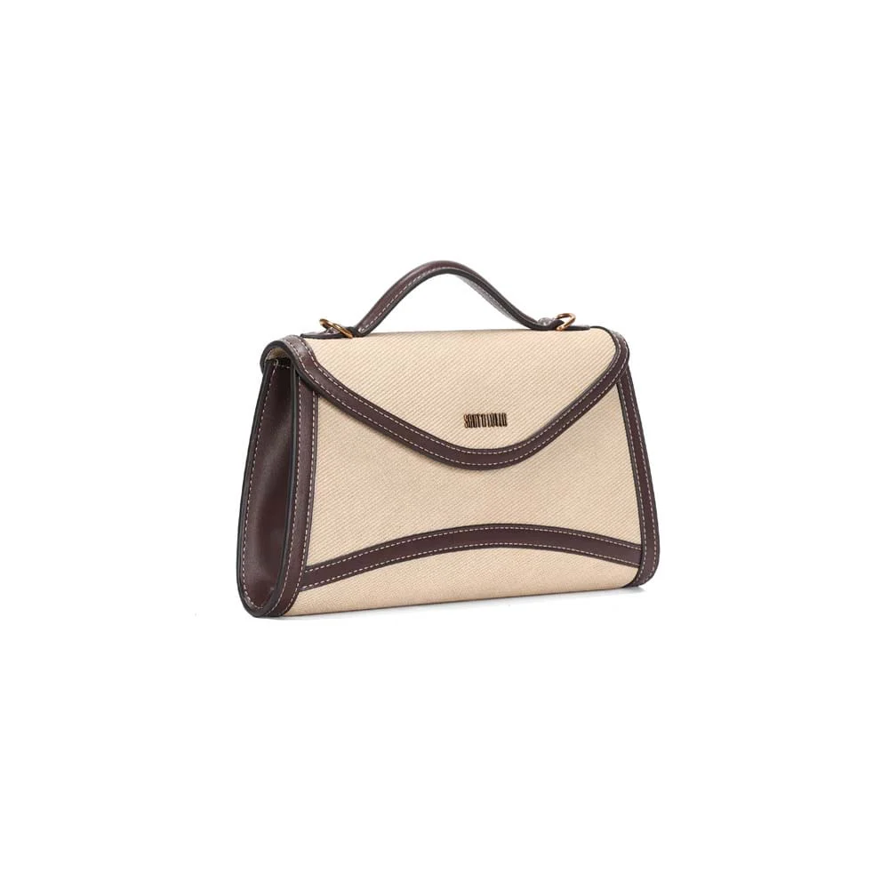 Bolsa Pequena Material Canvas Bege Alça Transversal - vista 2 de 3