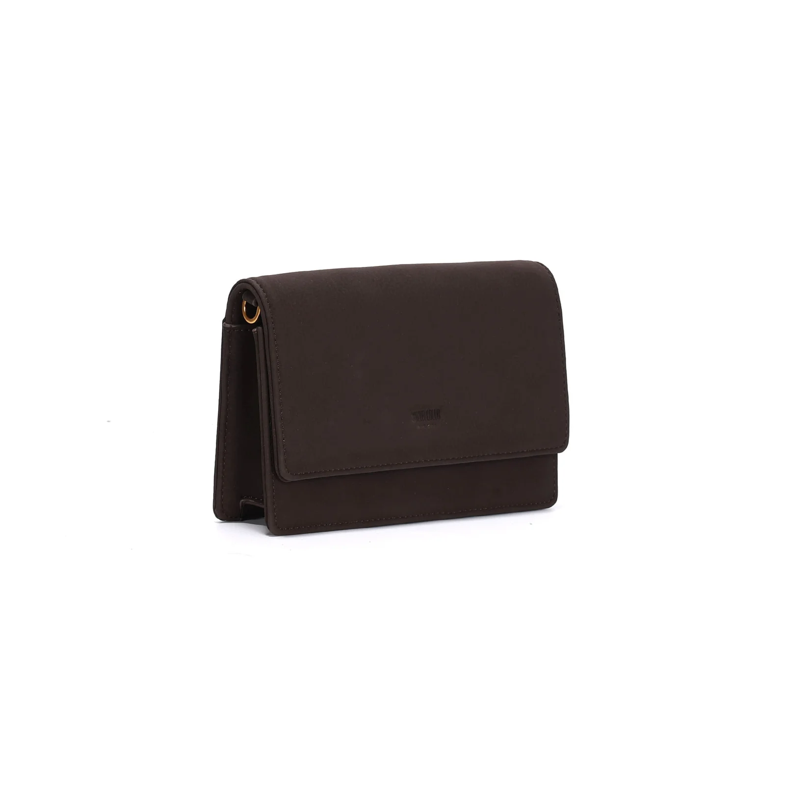 Bolsa Pequena Material Croco Marrom Dark Alça Transversal - vista 2 de 3