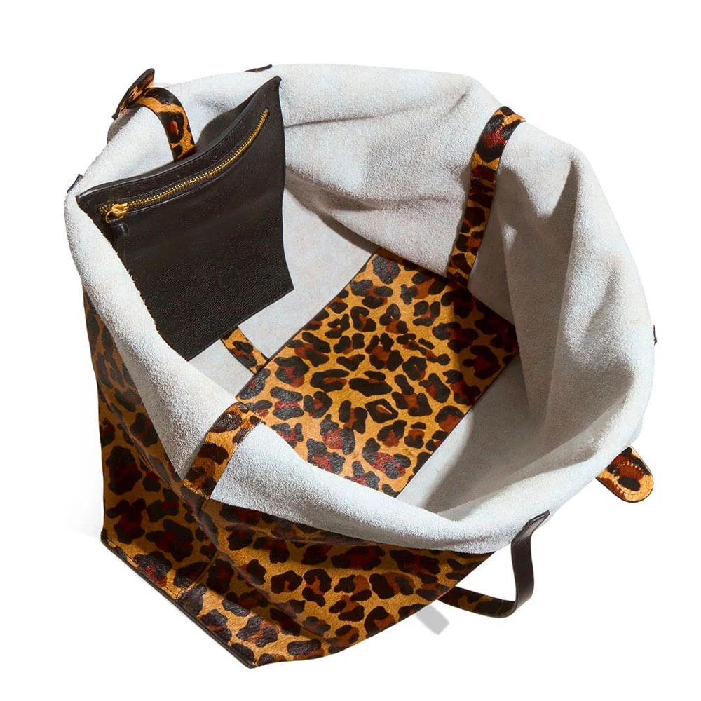 Bolsa Shopper Couro Estampa Animal Print Onça Alça De Ombro - vista 3 de 3