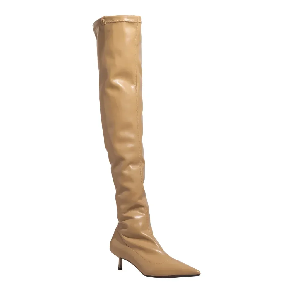 Bota Over Napa Soft Cano Alto Bege - vista 2 de 3