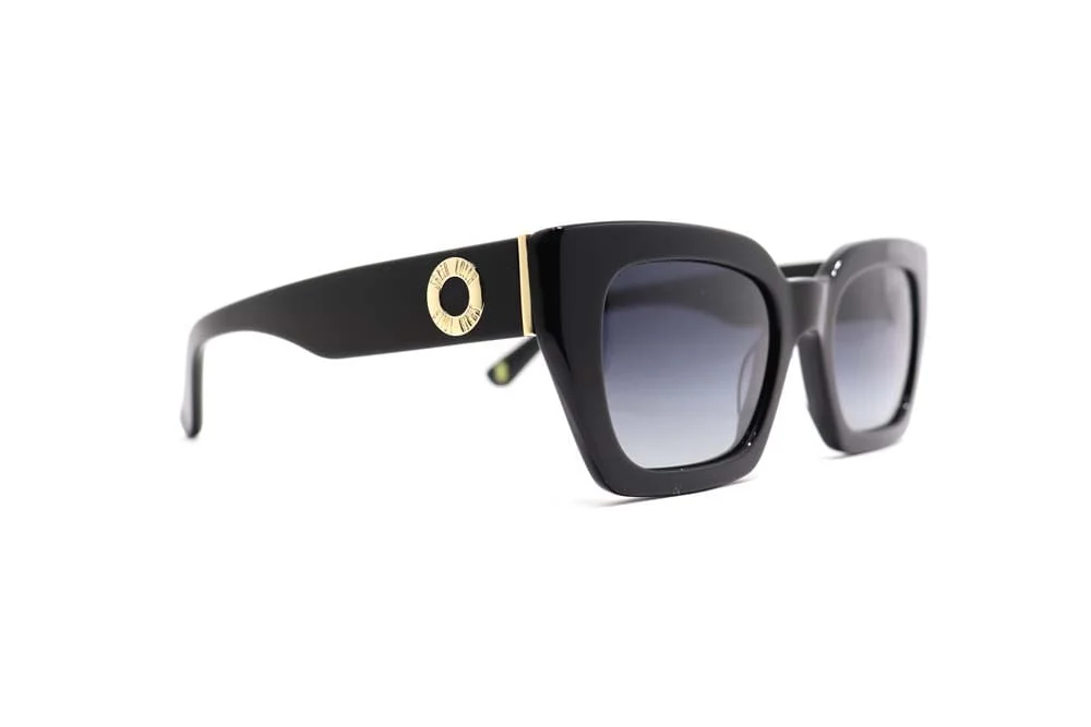 Óculos de Sol Quadrado Acetato Preto - vista 4 de 5