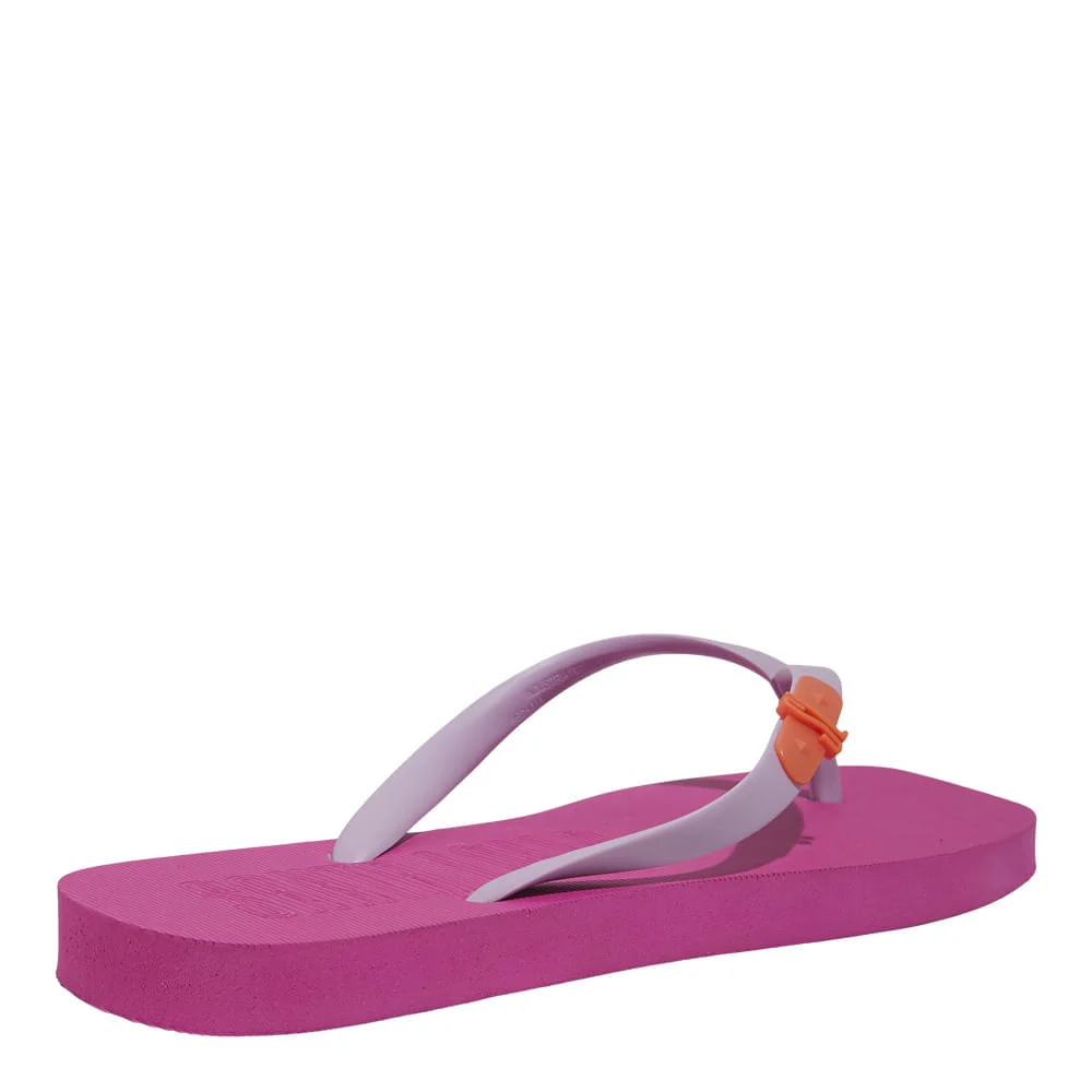 Chinelo Borracha Bico Quadrado Rosa Fúcsia - vista 3 de 6