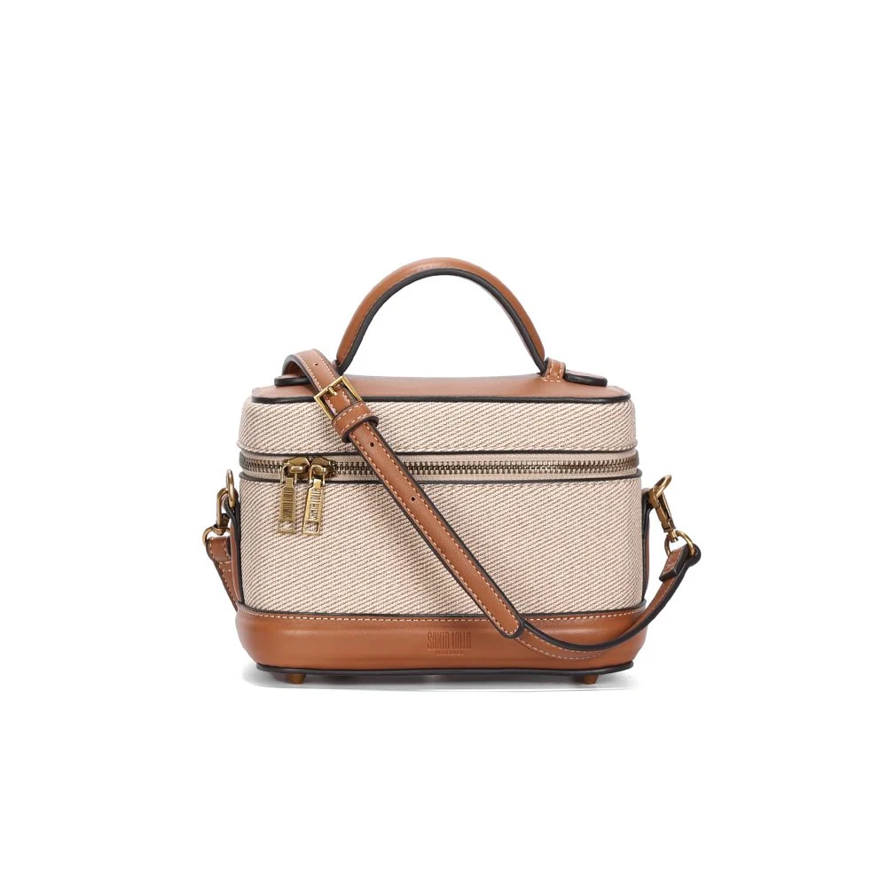 Bolsa Frasqueira Canvas Bege Alça Transversal - vista 2 de 4