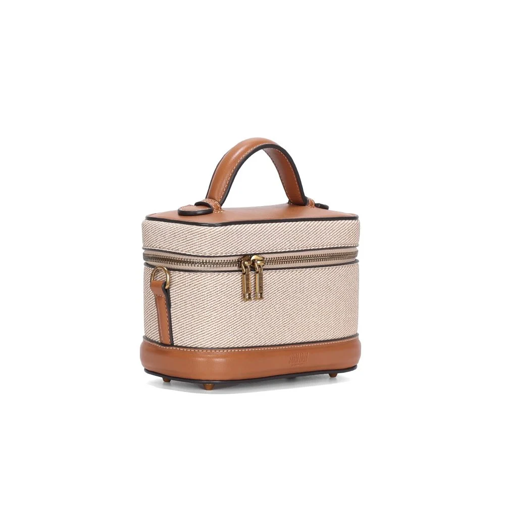 Bolsa Frasqueira Canvas Bege Alça Transversal - vista 3 de 4