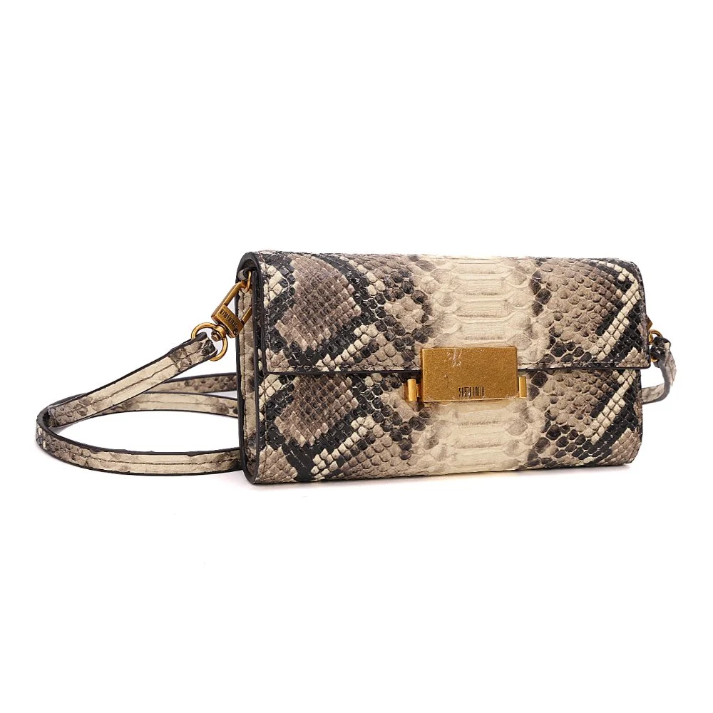 Bolsa Carteira Pequena Estampa Animal Print Cobra Alça Transversal - vista 2 de 7