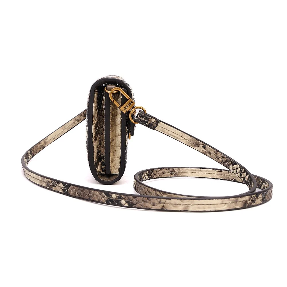 Bolsa Carteira Pequena Estampa Animal Print Cobra Alça Transversal - vista 4 de 7