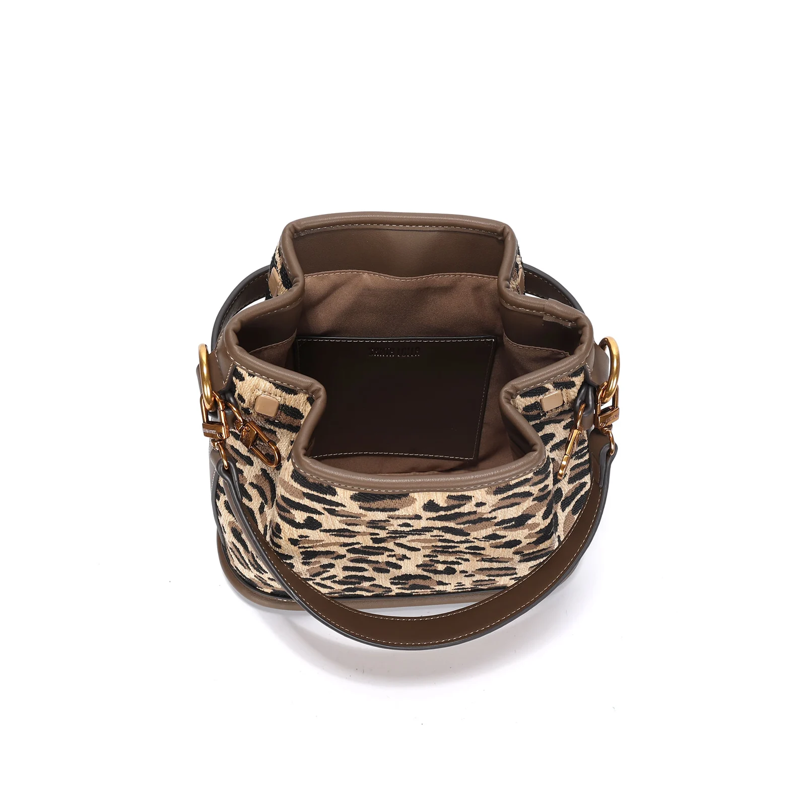 Bolsa Bucket Tramado Onça Animal Print Alça Corrente - vista 4 de 4
