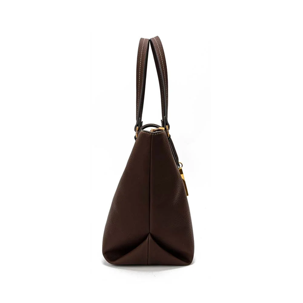 Bolsa Shopper Grande Nobuck Marrom Dark Pespontos - vista 2 de 6