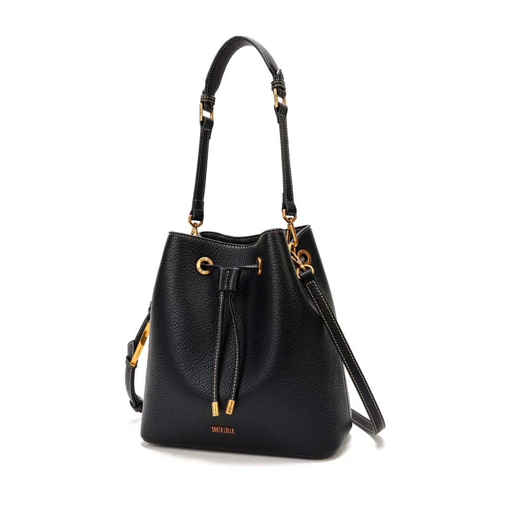 Bolsa Bucket Média Floater Preto Pespontos - vista 3 de 7