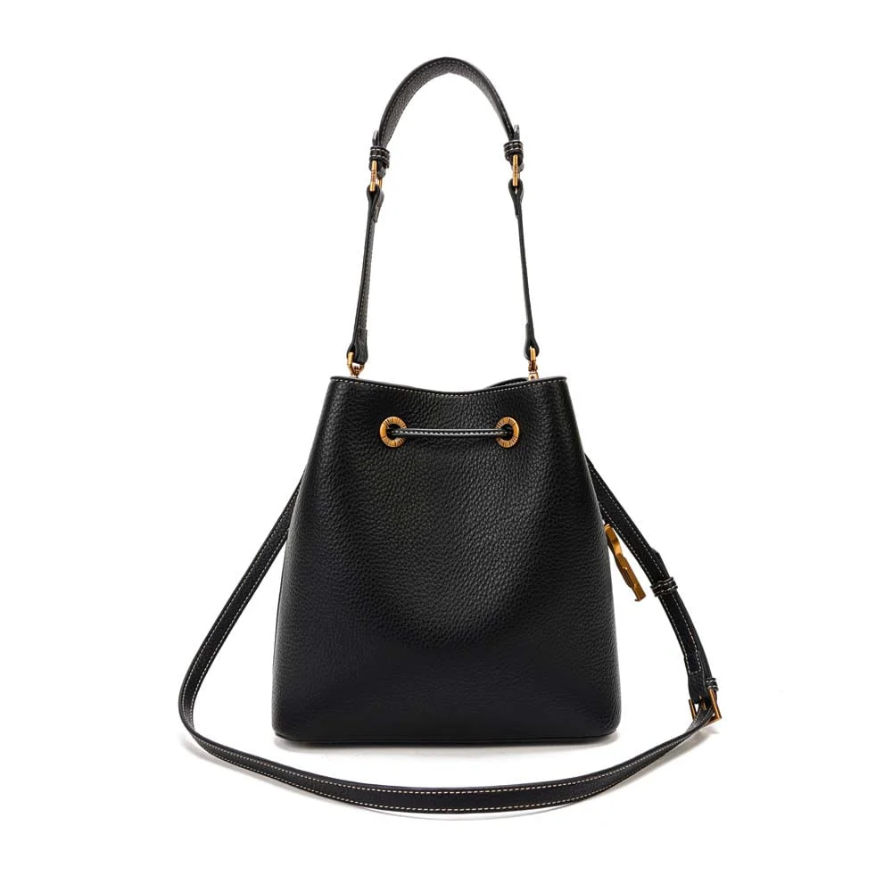 Bolsa Bucket Média Floater Preto Pespontos - vista 5 de 7
