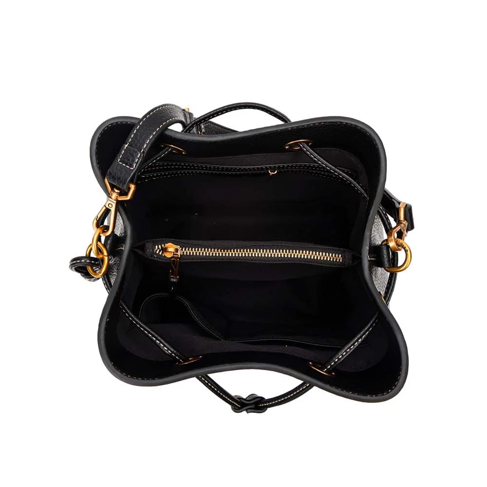 Bolsa Bucket Média Floater Preto Pespontos - vista 7 de 7