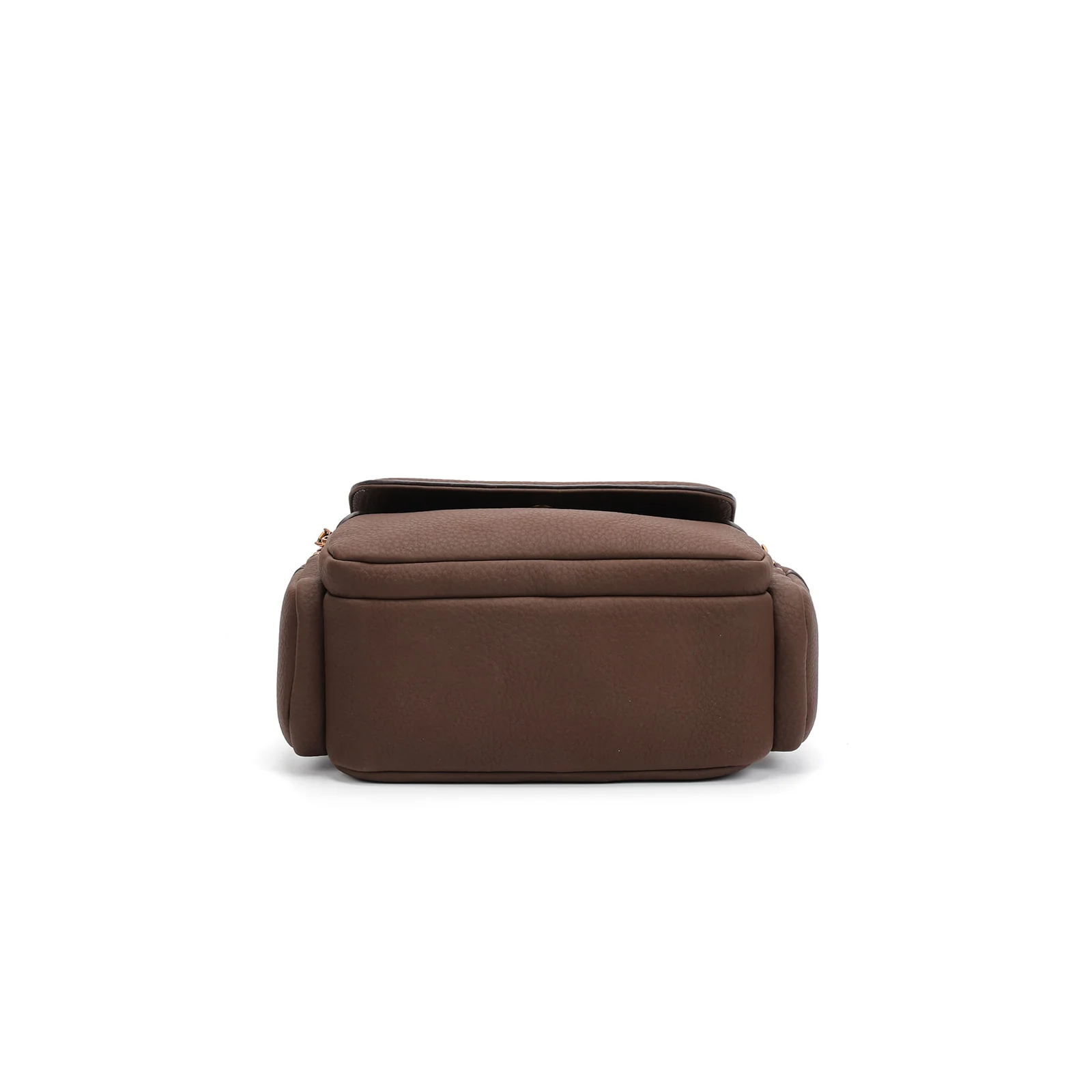 Bolsa Média Estruturada Nobuck Transversal Marrom Cocoa - vista 4 de 5
