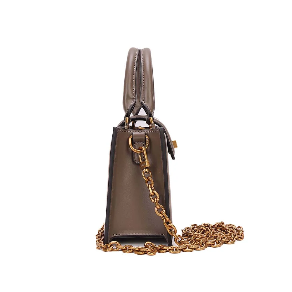 Bolsa Estruturada Soft Cinza Steel Alça Corrente - vista 5 de 8