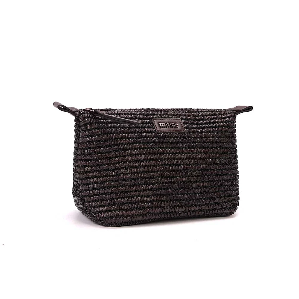 Necessaire Pequena Palha Marrom Dark - vista 2 de 7