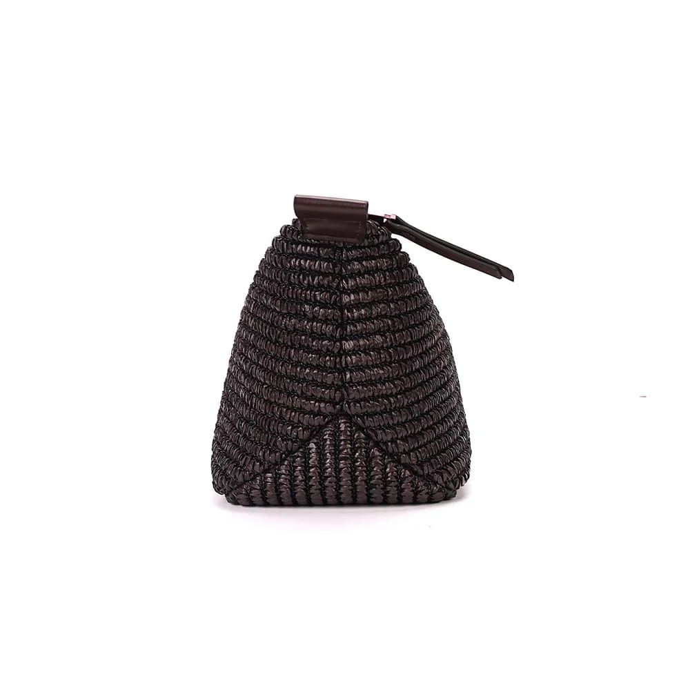 Necessaire Pequena Palha Marrom Dark - vista 4 de 7